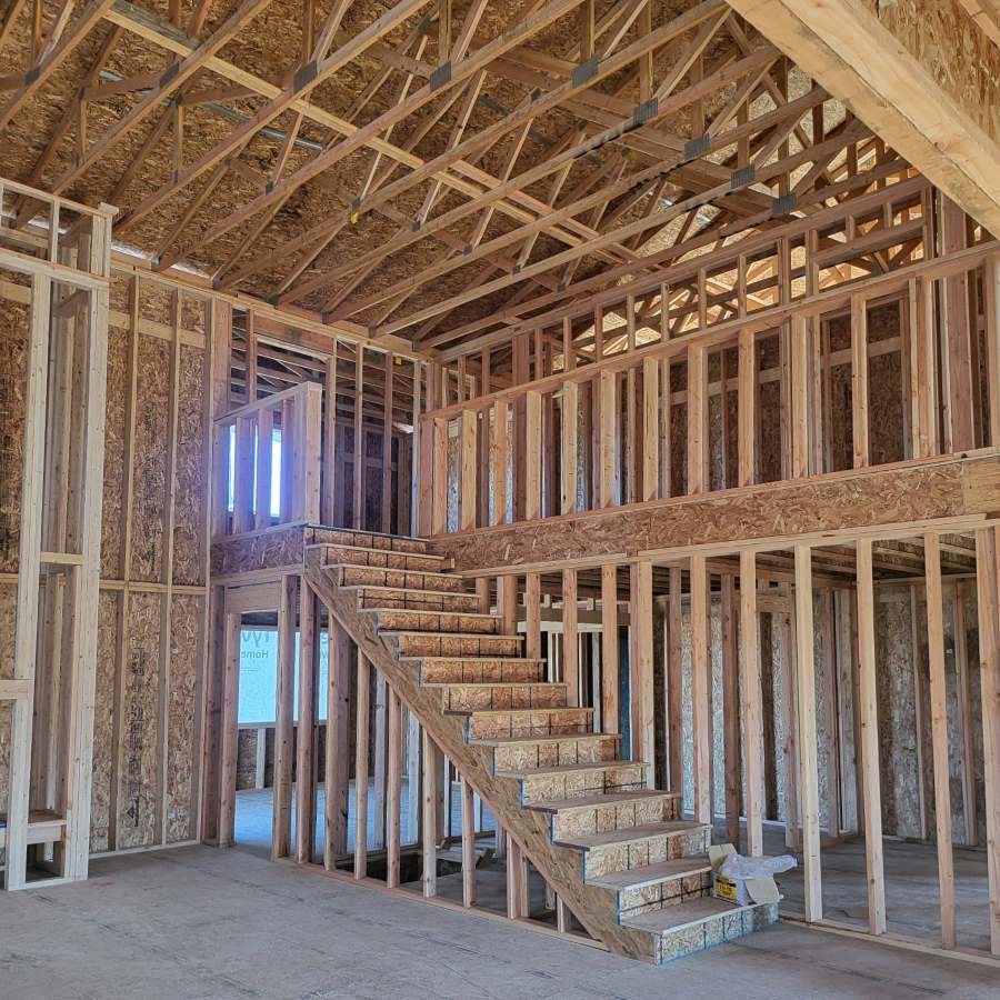 interior view of new home construction under general contract with BT construction